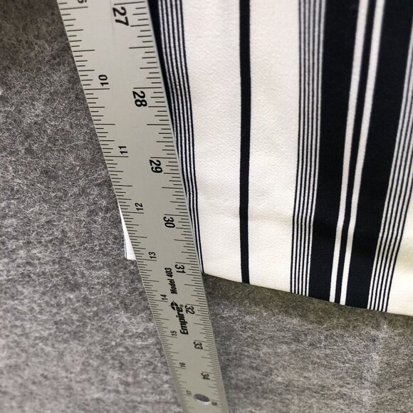 H&M Wide Leg Tie Waist Pants Womens Size 2 White Blue Stripe Beachy Culotte - Picture 7 of 9